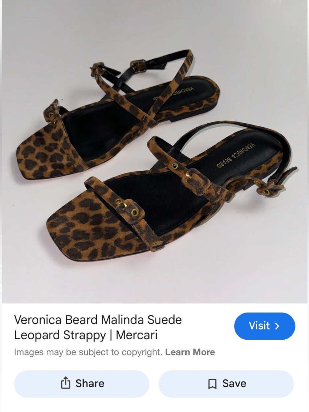 ISO Veronica Beard Leopard Print Suede Strappy Sandals
